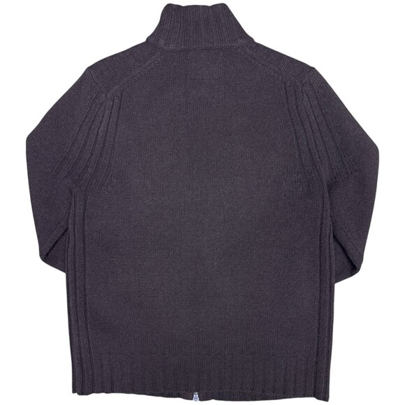 EUC Men's EXPRESS 100% Lambs Wool Full 2-Way Zip Sweater Brown | Size‎ Small - Picture 2 of 11